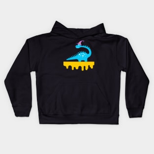 Dino in witch hat. Kids Hoodie